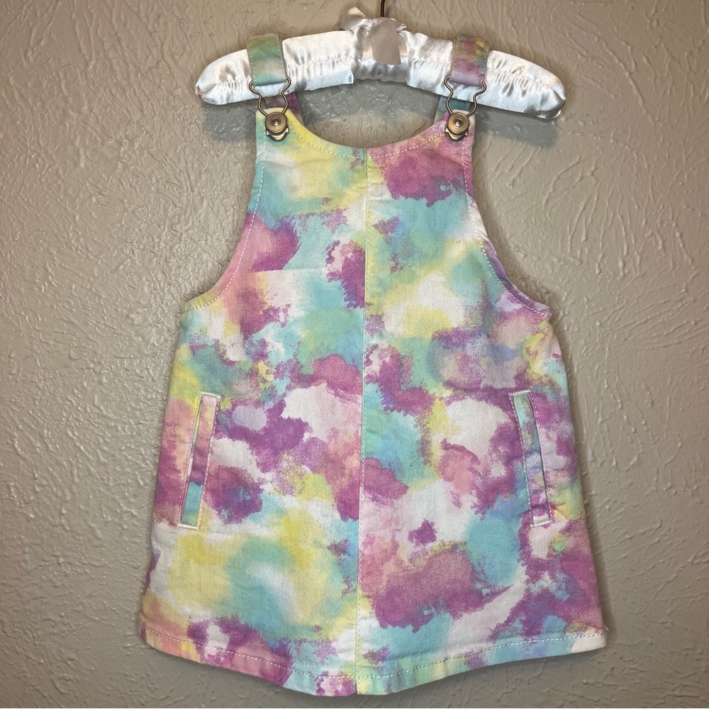 Wonder Nation Toddler Tie-Dye Denim Jumper Dress